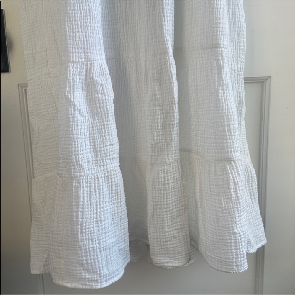 Knox Rose White Tiered Maxi Sundress with Spaghetti Straps - Picture 3 of 7